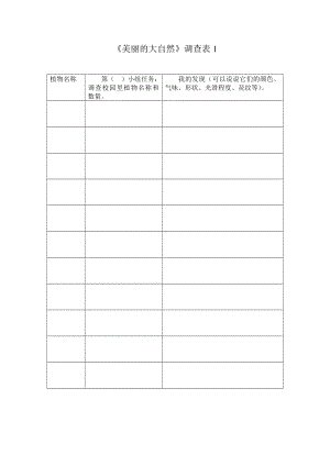 《美丽的大自然》调查表.doc