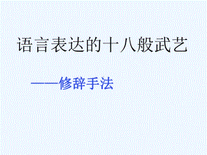 高考语文 语言表达的十八般武艺复习课件 新人教版.ppt