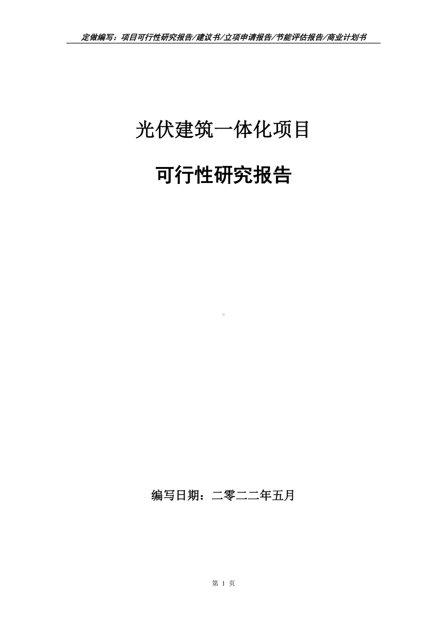 光伏建筑一体化项目可行性报告（写作模板）.doc_第1页