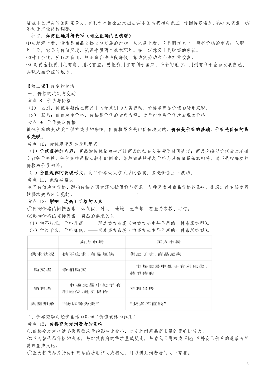 2011新课程经济与生活81个考点总结.doc_第3页