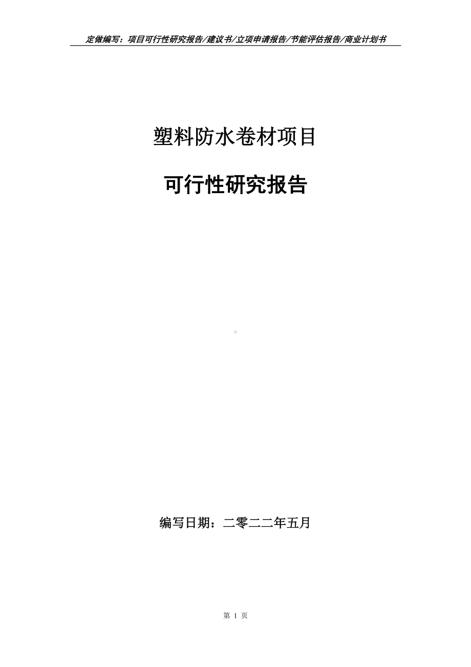 塑料防水卷材项目可行性报告（写作模板）.doc_第1页