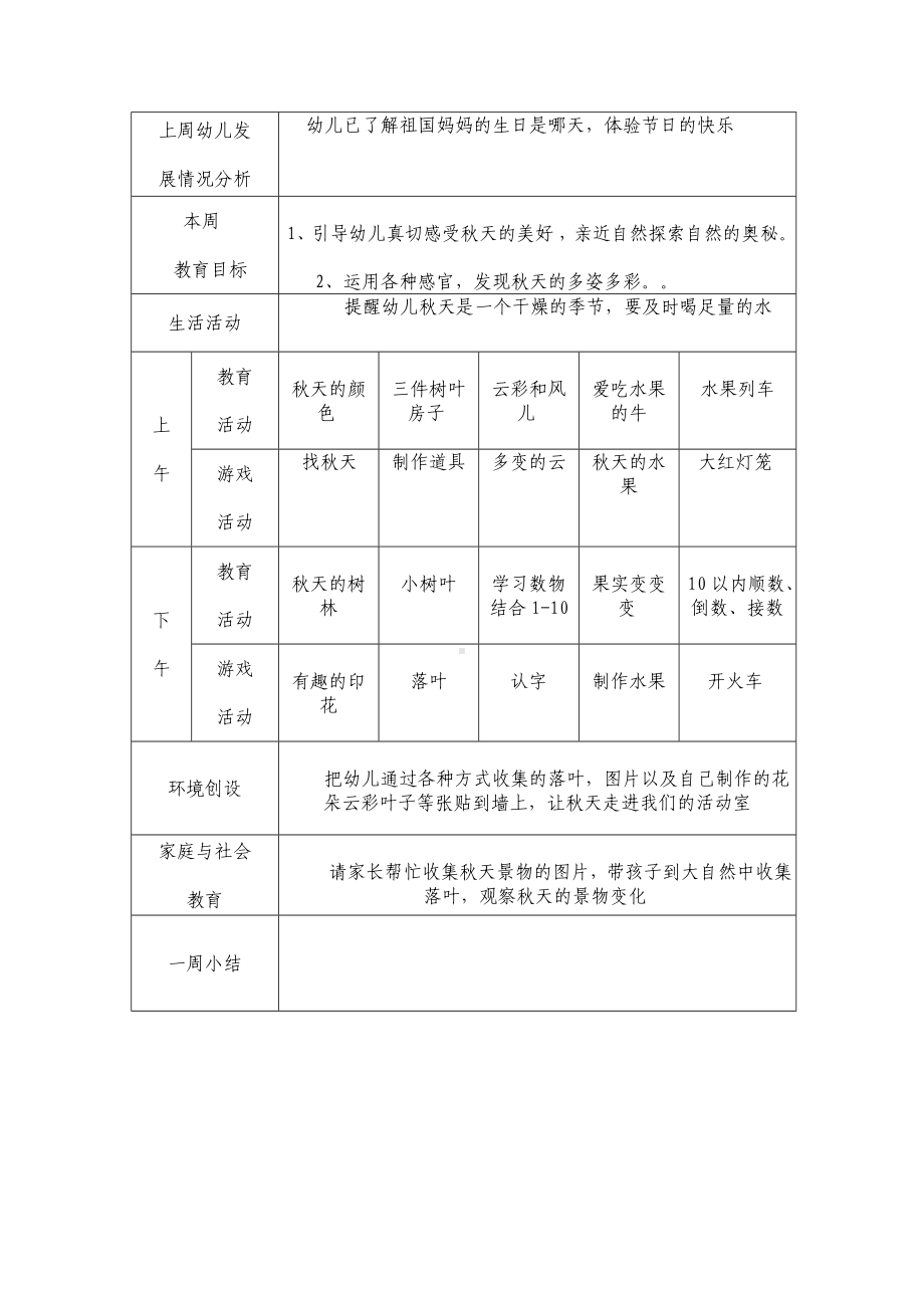 幼儿园一日活动周计划样表.doc_第2页