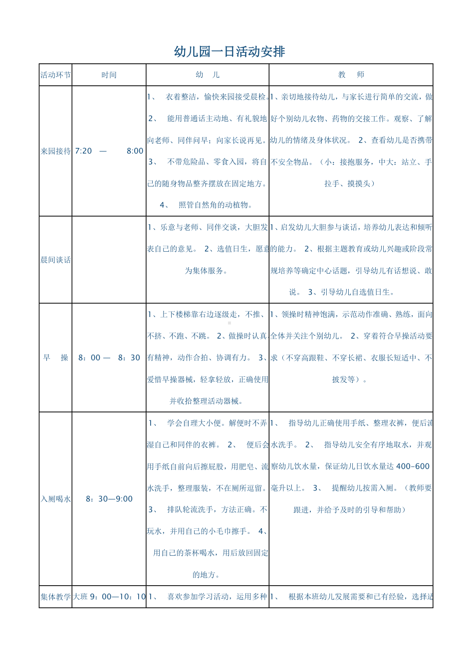 幼儿园一日活动安排(1).doc_第1页