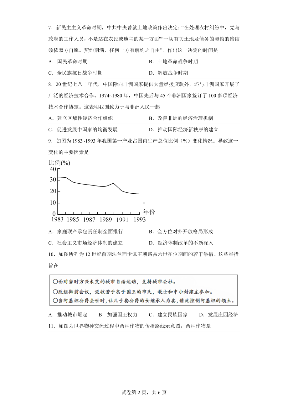 2022年新高考山东历史高考真题.docx_第2页