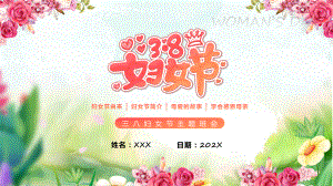 粉色清新风三八妇女节介绍教学（ppt）演示.pptx