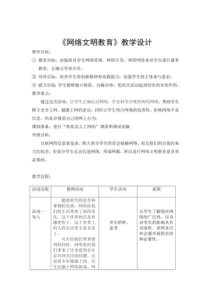 网络文明教育主题班会.doc