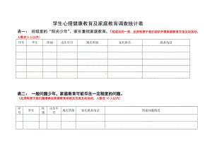 学生心理健康教育及家庭教育调查表.doc