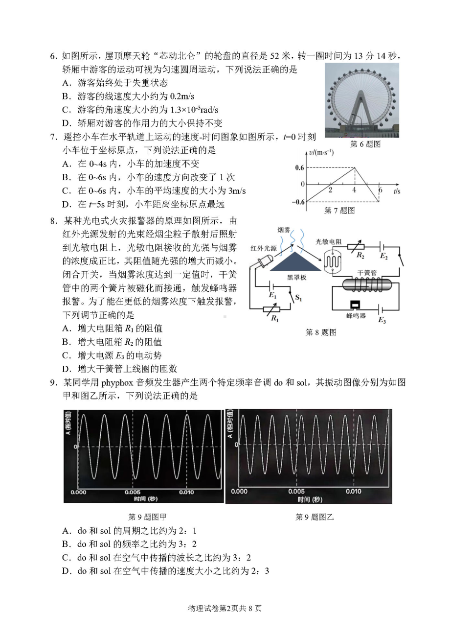 浙江省宁波市2022-2023学年高三下学期4月二模 物理.pdf_第2页