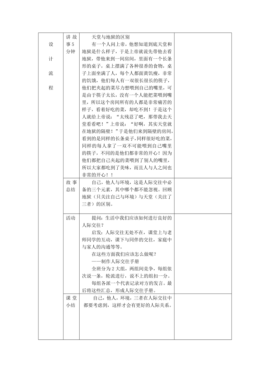 心理课5-人际交往（教案+反思）.doc_第2页