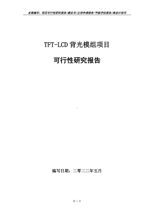 TFT-LCD背光模组项目可行性报告（写作模板）.doc