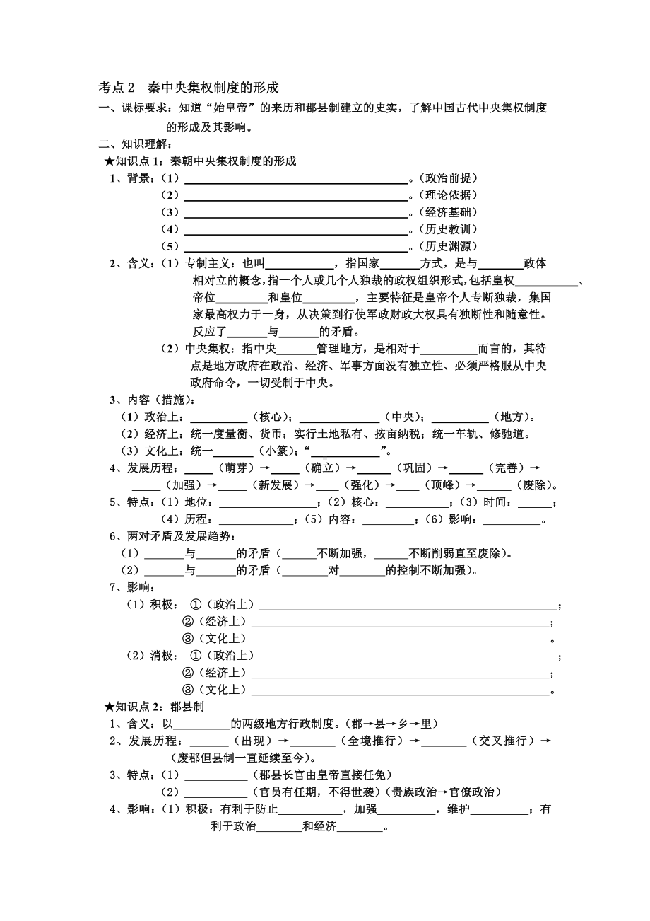 考点2秦集权制度的形成.doc_第1页