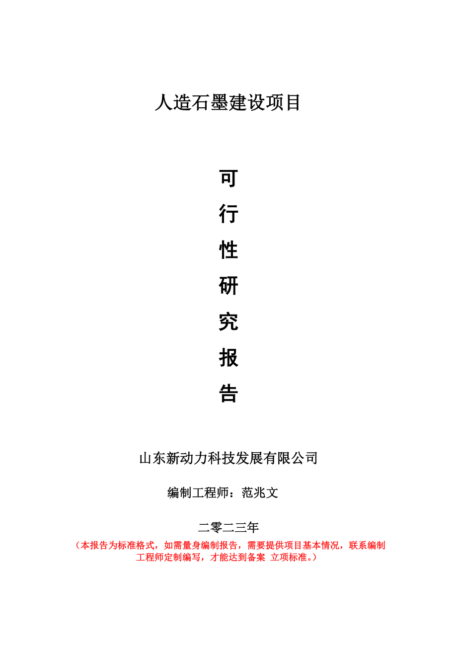 重点项目人造石墨建设项目可行性研究报告申请立项备案可修改案例.wps_第1页