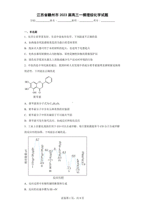 江西省赣州市2023届高三一模理综化学试题.docx