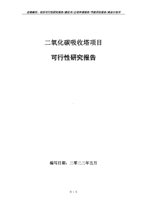 二氧化碳吸收塔项目可行性报告（写作模板）.doc