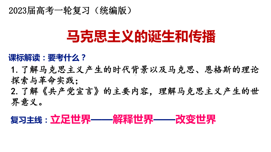 马克思主义的诞生和传播 ppt课件-（部）统编版（2019）《高中历史》必修中外历史纲要下册.pptx_第1页