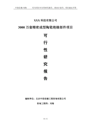 3000万套精密成型陶瓷绝缘部件项目可行性研究报告写作模板定制代写.doc