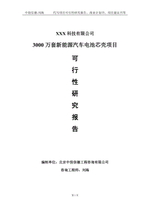 3000万套新能源汽车电池芯壳项目可行性研究报告写作模板定制代写.doc