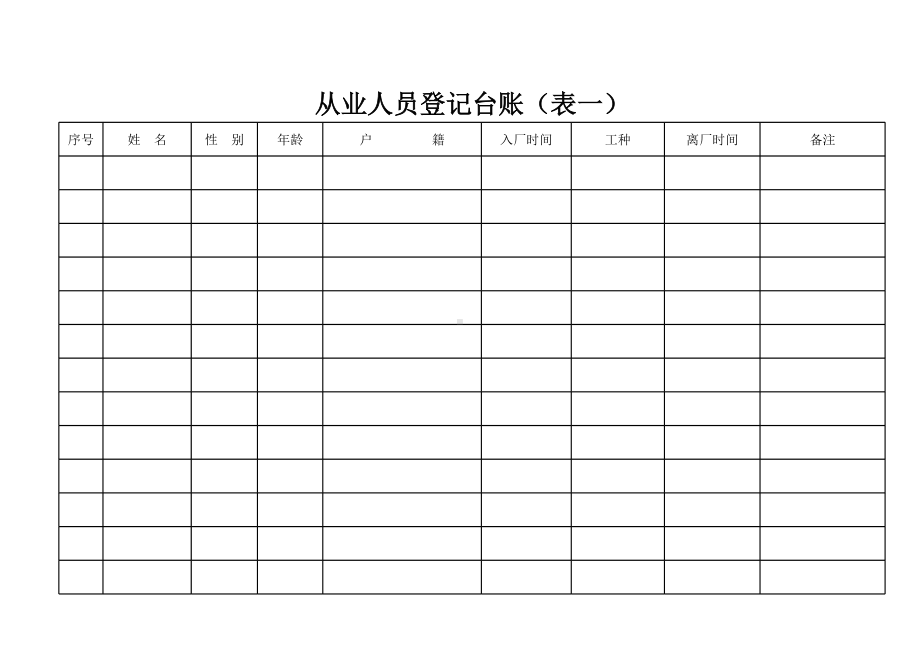 从业人员登记台账(表一).xls_第1页