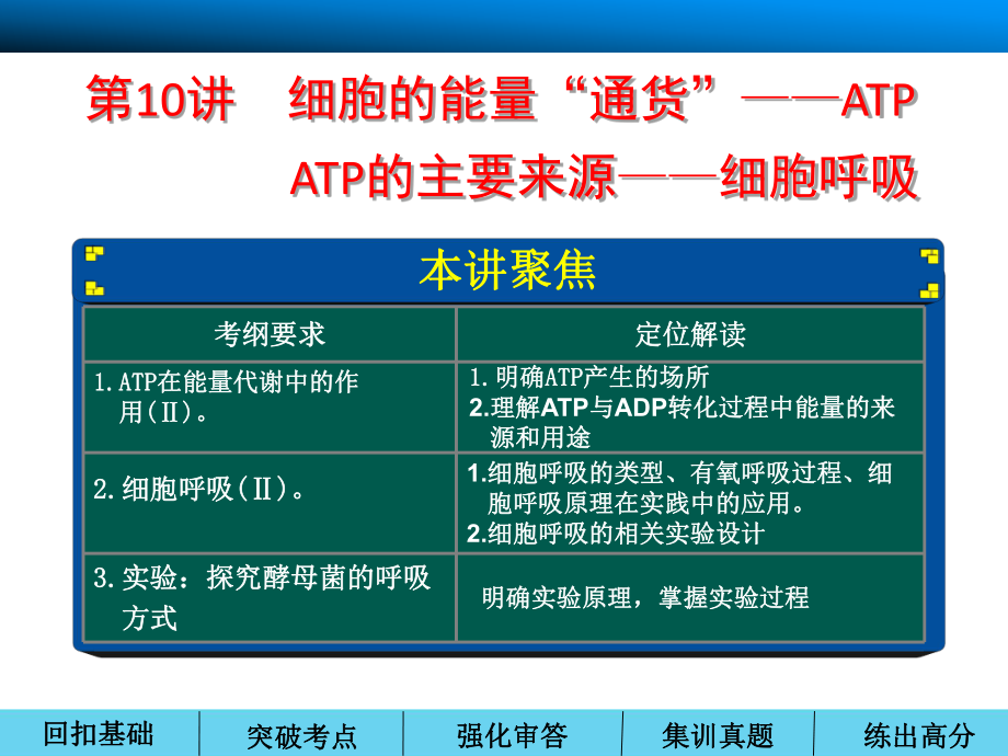 第三单元第10讲细胞的能量通货-ATP能量的主要来源-呼吸作用.ppt_第1页