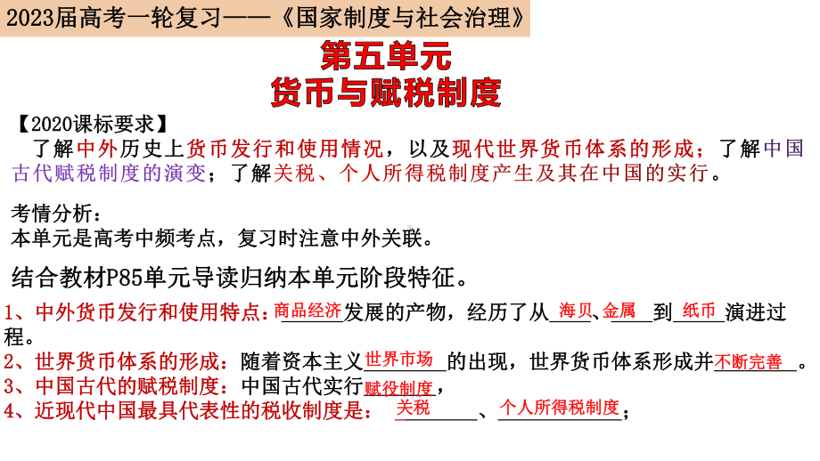 第16课 中国赋税制度的演变 复习ppt课件-（部）统编版（2019）《高中历史》选择性必修第一册.pptx_第1页