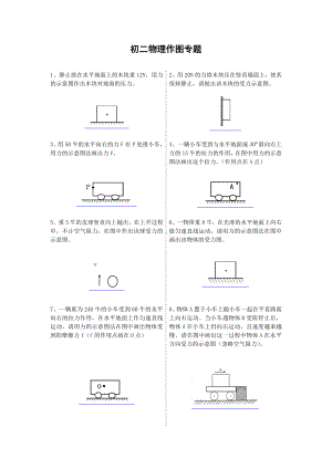 (word完整版)初二物理受力分析作图专题.doc