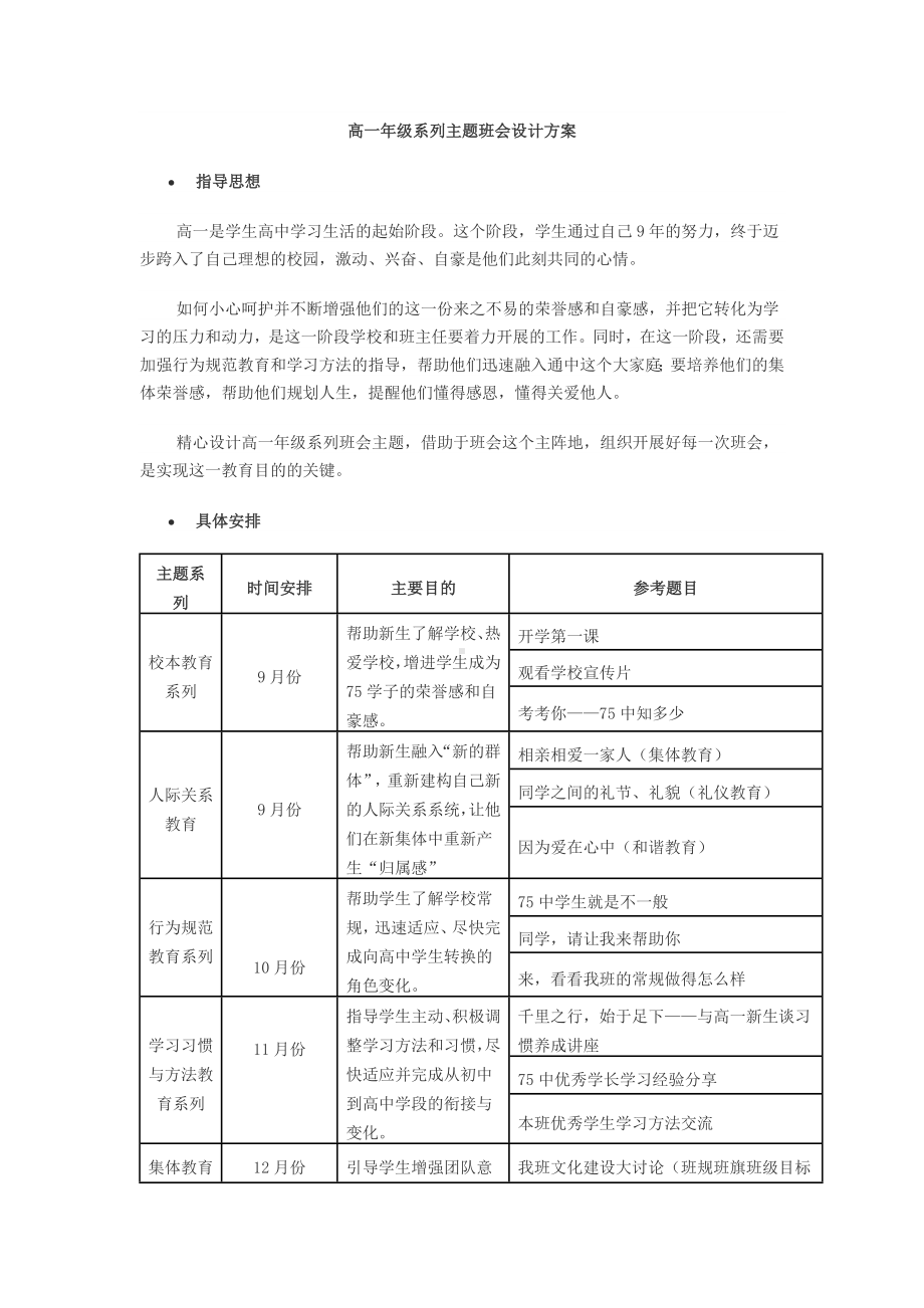 高中年级系列主题班会设计方1.doc_第1页