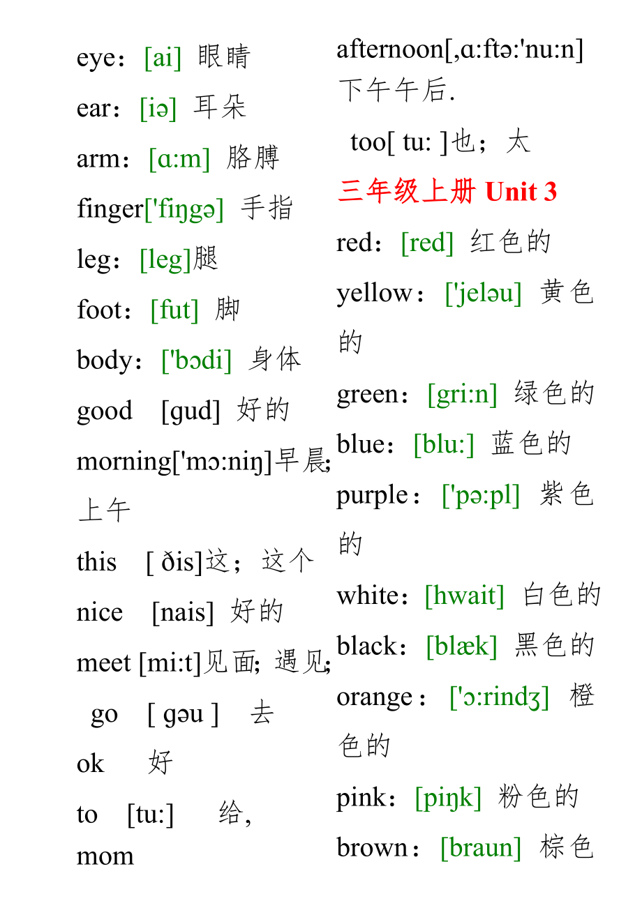 (完整版)人教版小学英语单词表(带音标).doc_第2页