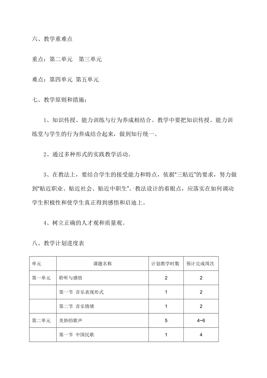 (完整版)中等职业学校《公共艺术》教学计划.doc_第3页