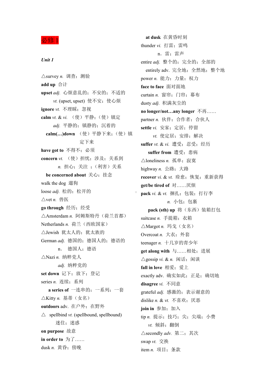 (完整版)人教版高中英语全部单词.doc_第1页