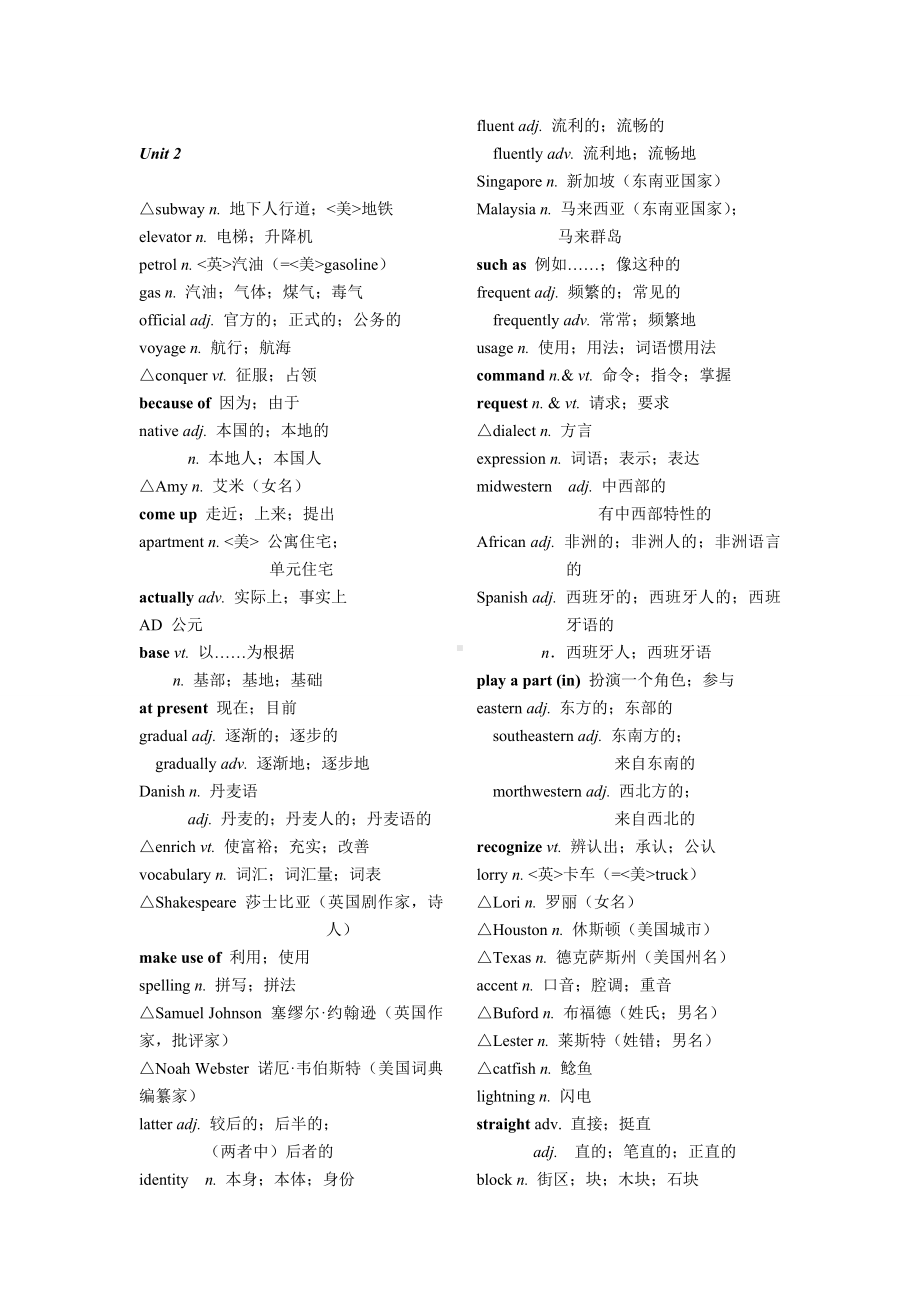 (完整版)人教版高中英语全部单词.doc_第2页