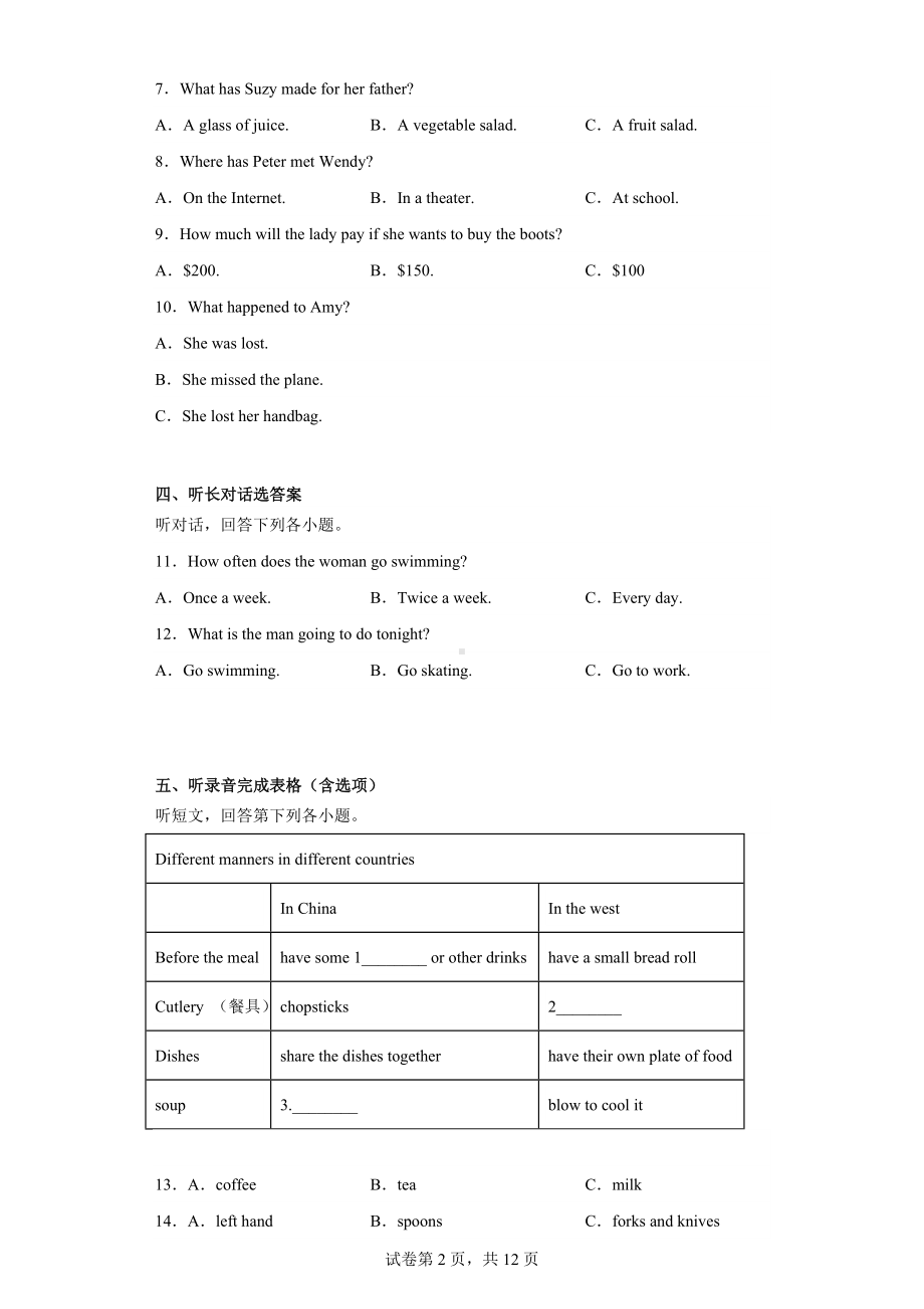 江苏省苏州市相城区阳澄湖中学2021-2022学年八年级下学期期末质量调研英语试题.docx_第2页