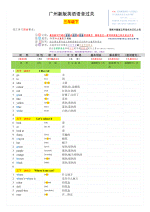 (完整)广州新版三年级英语下单词表含音标完整版.doc