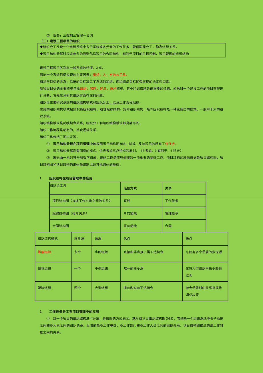 (完整word版)一建项目管理个人整理笔记(呕心沥血).doc_第2页