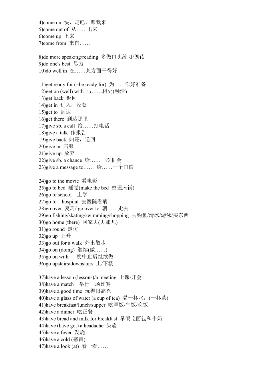 (完整版)初中中考总复习必备英语词组(短语).doc_第2页