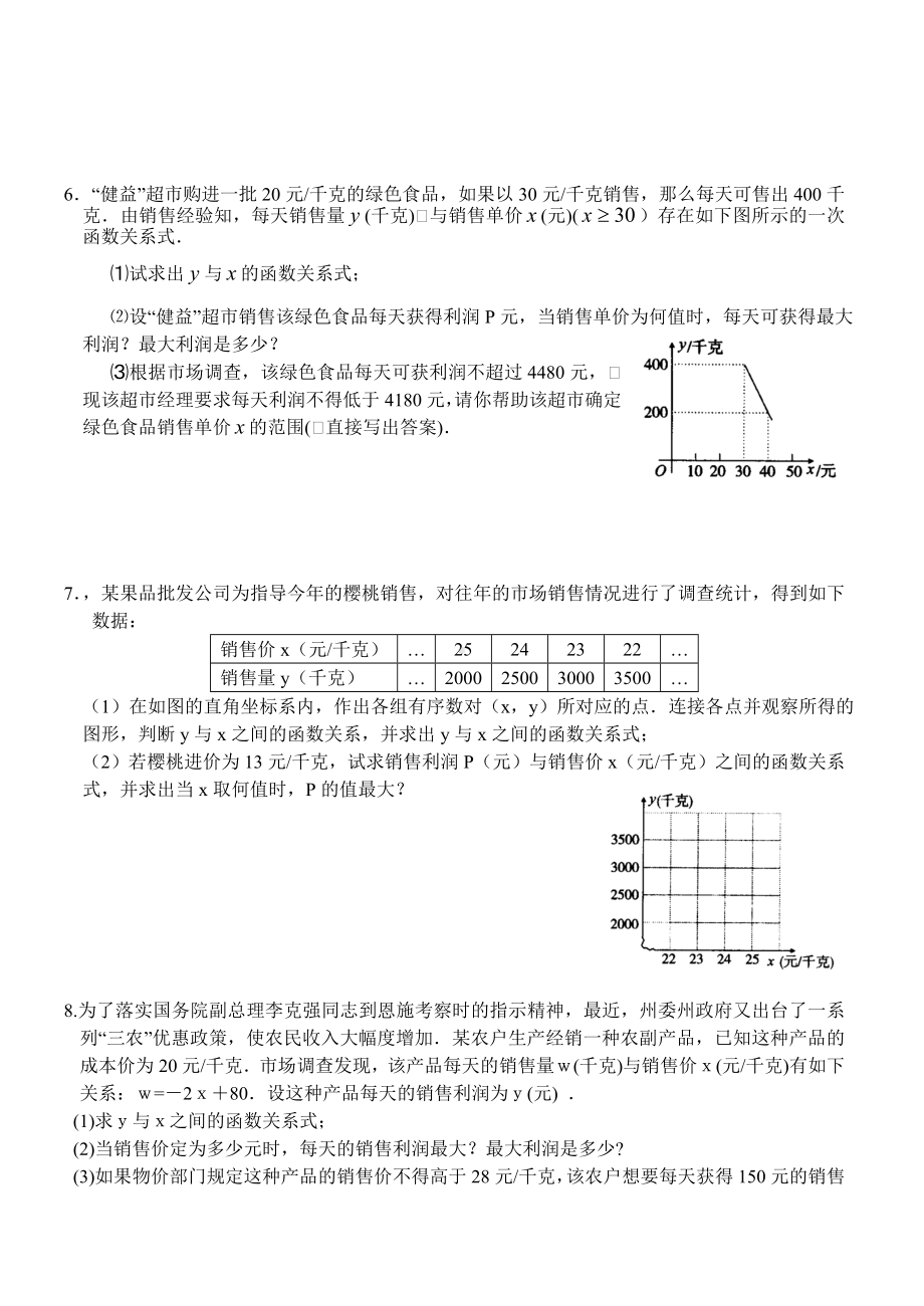 (完整版)二次函数的应用(利润问题)(答案).doc_第2页