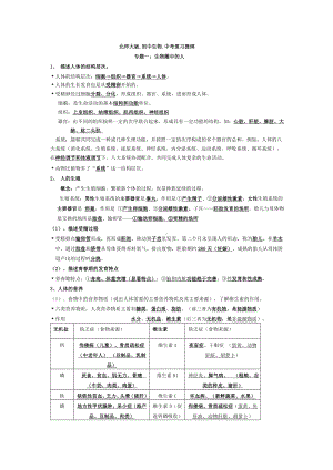 (完整版)北师大版初中生物中考复习提纲.doc