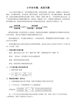 (完整)小升初浓度问题专题.doc