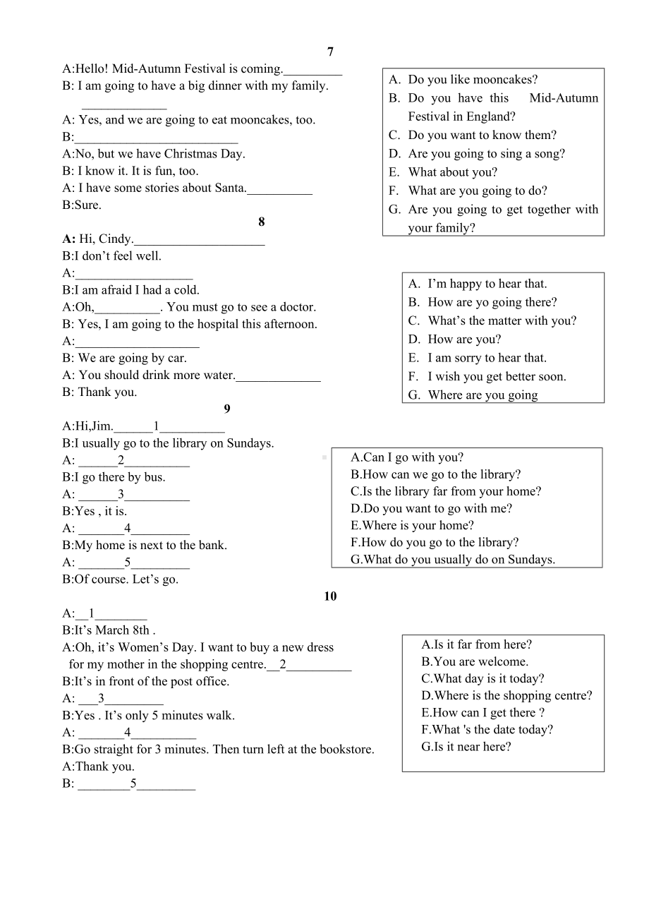 (word完整版)小学六年级英语补全对话专项练习.doc_第3页