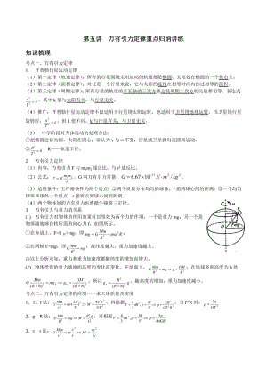 (完整版)万有引力与航天重点知识归纳及经典例题练习.doc