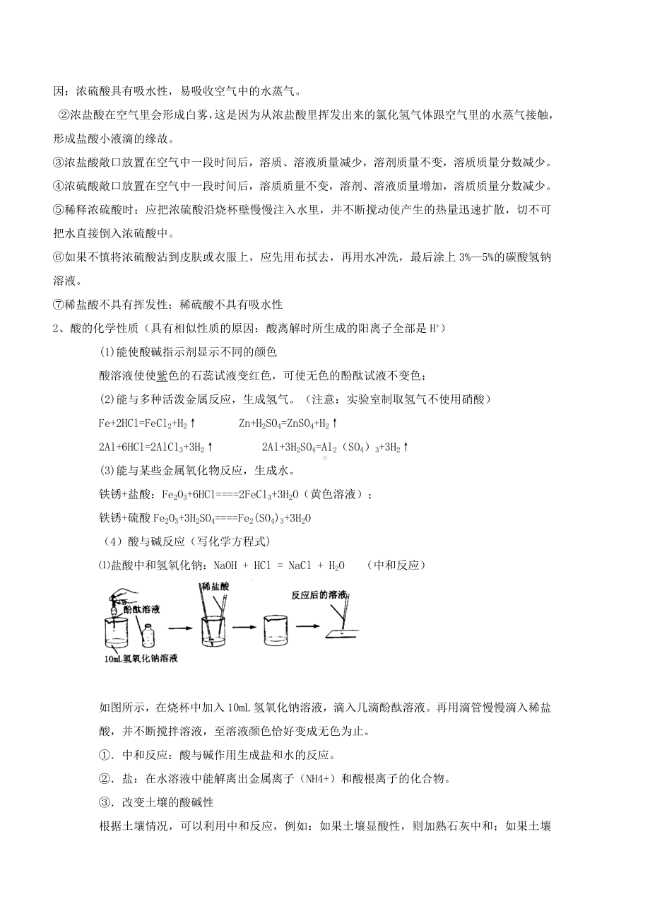 (完整版)初中化学酸和碱知识点及练习题资料.doc_第2页