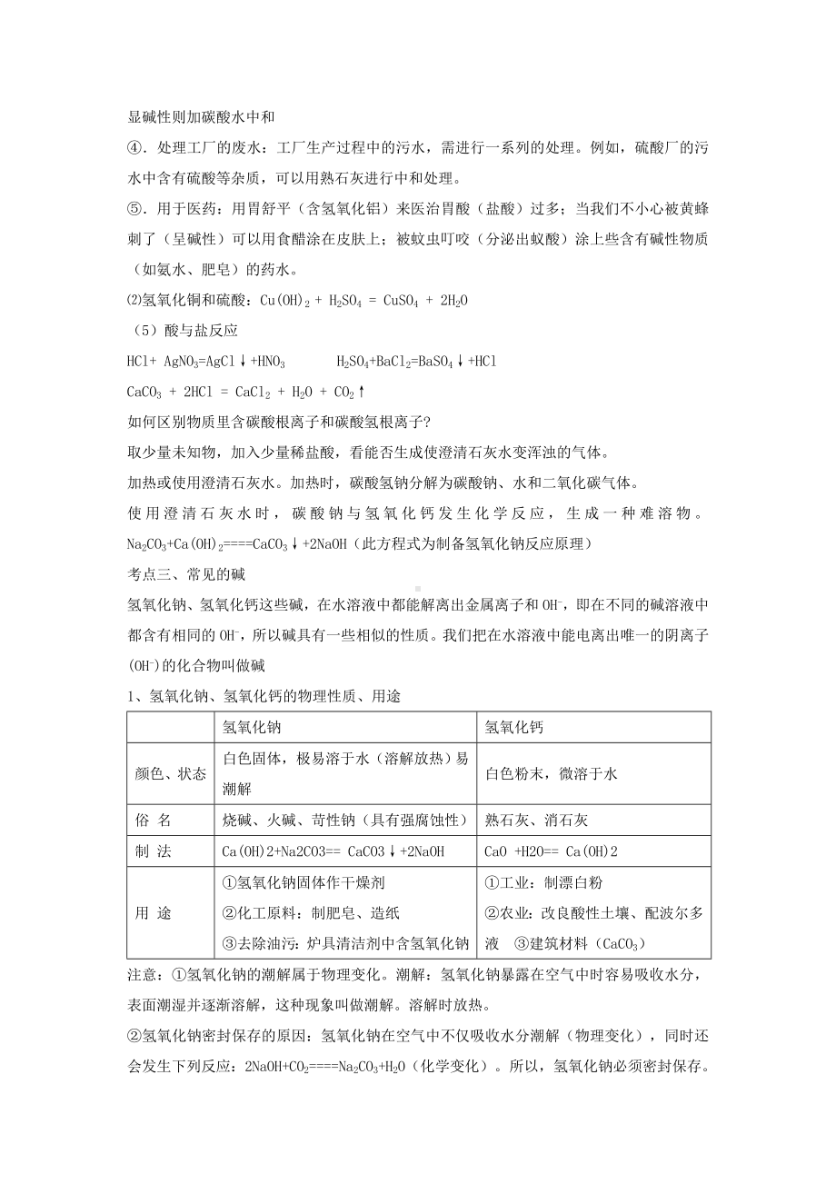 (完整版)初中化学酸和碱知识点及练习题资料.doc_第3页