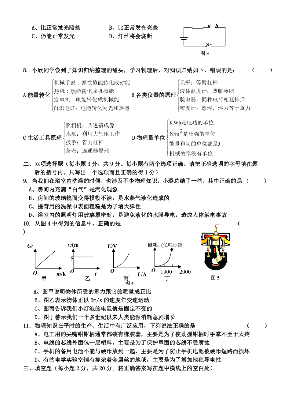 (完整版)初中物理中考试题.doc_第2页