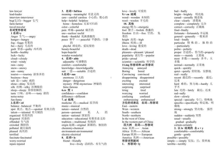 (完整版)史上最全中考英语词性转换归纳.doc_第2页