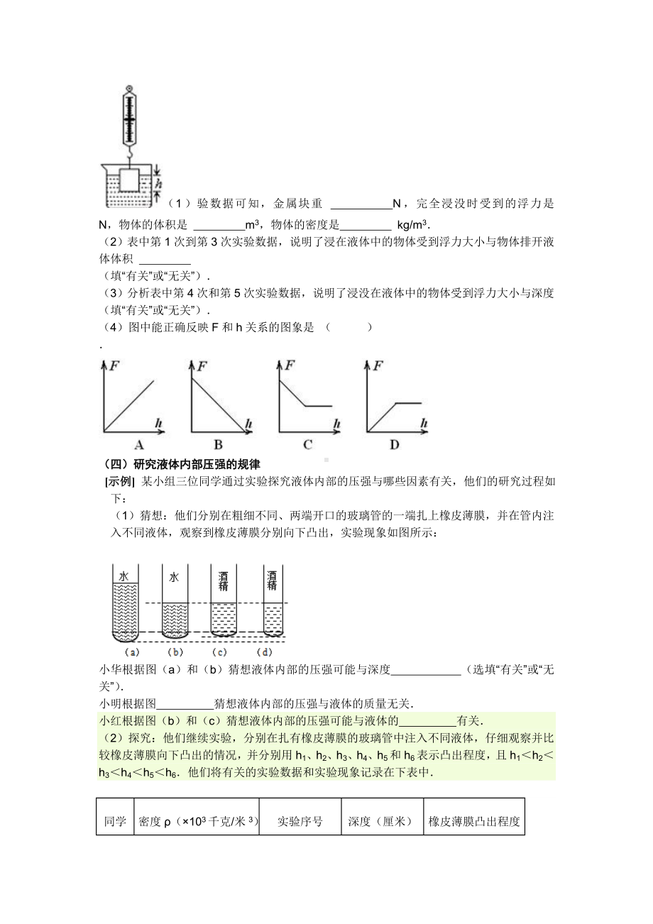 (完整版)初中物理实验题全部汇总(含答案).doc_第2页