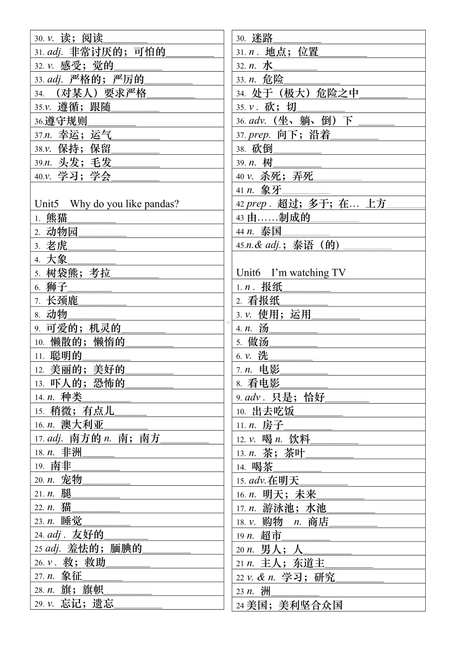 (word完整版)人教版七年级下册英语单词默写.doc_第3页