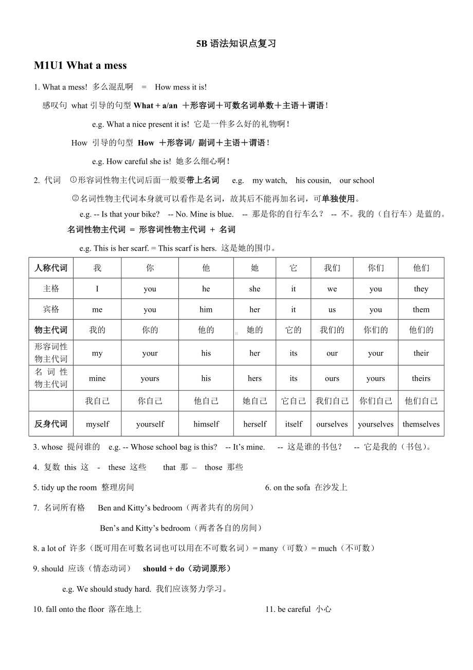 (完整版)上海牛津英语5B语法知识点复习.doc_第1页