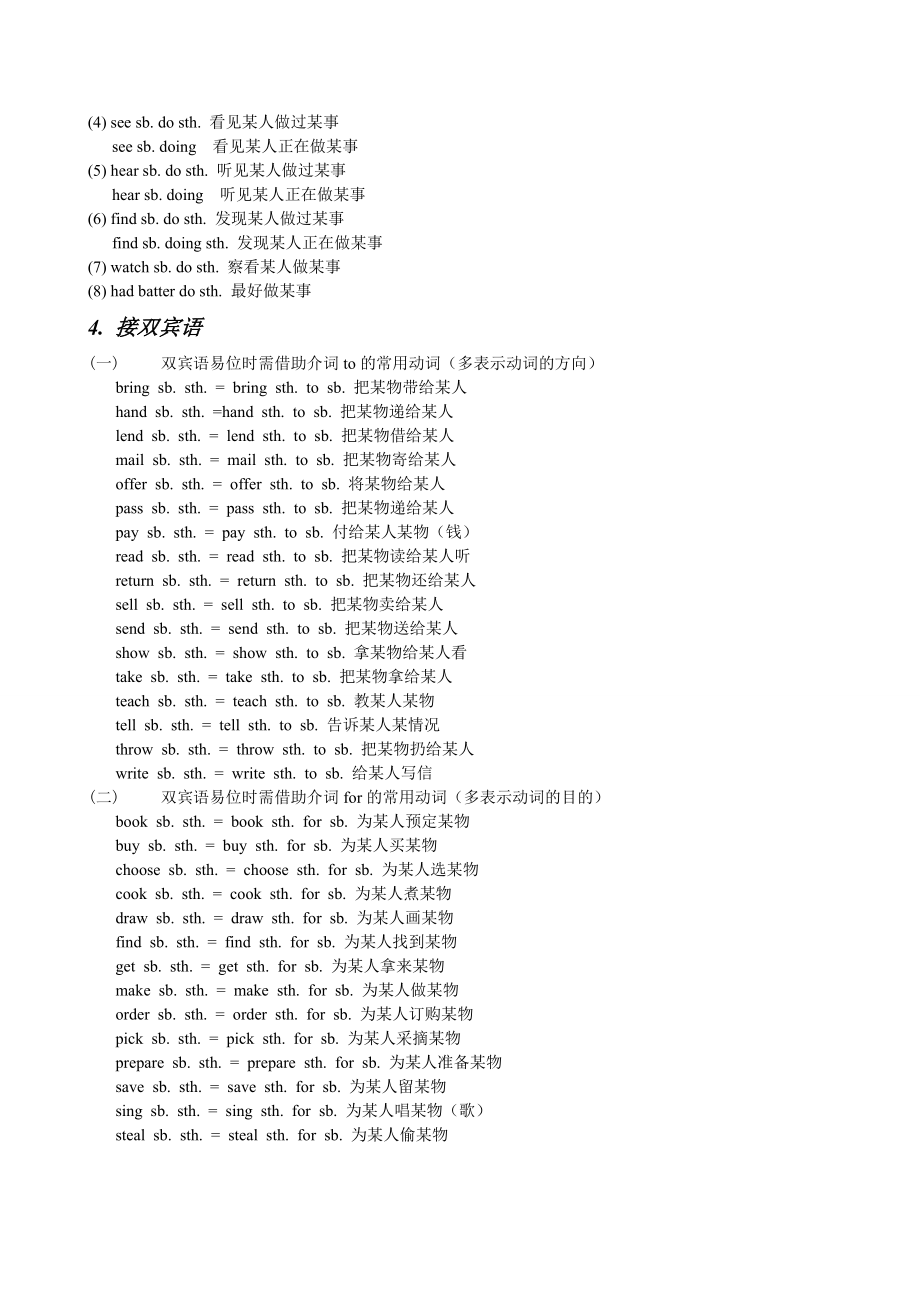 (word完整版)初中英语常用动词搭配和动词短语以及辨析.doc_第2页