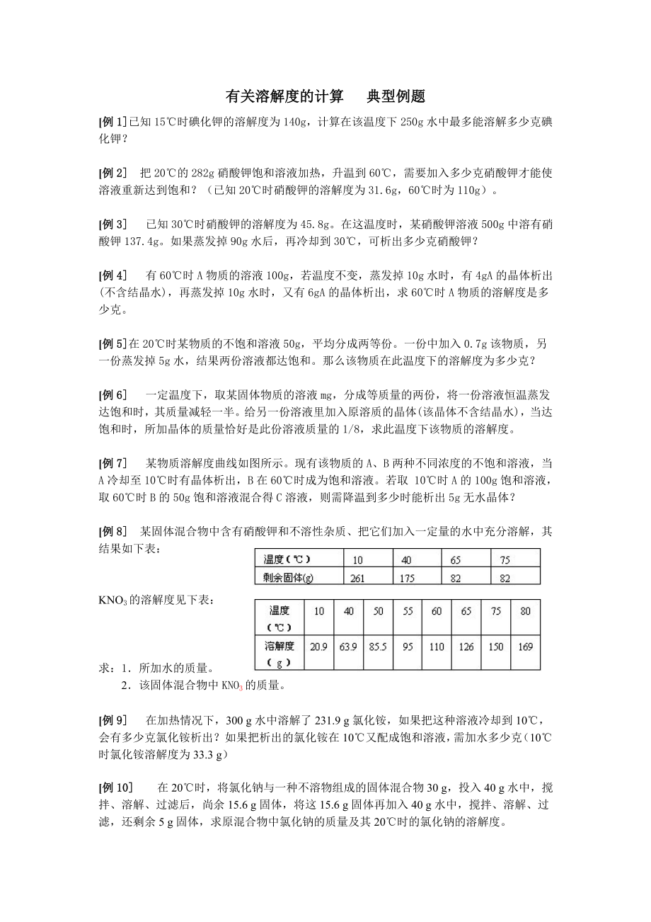 (完整版)初二溶解度的计算典型例题.doc_第1页