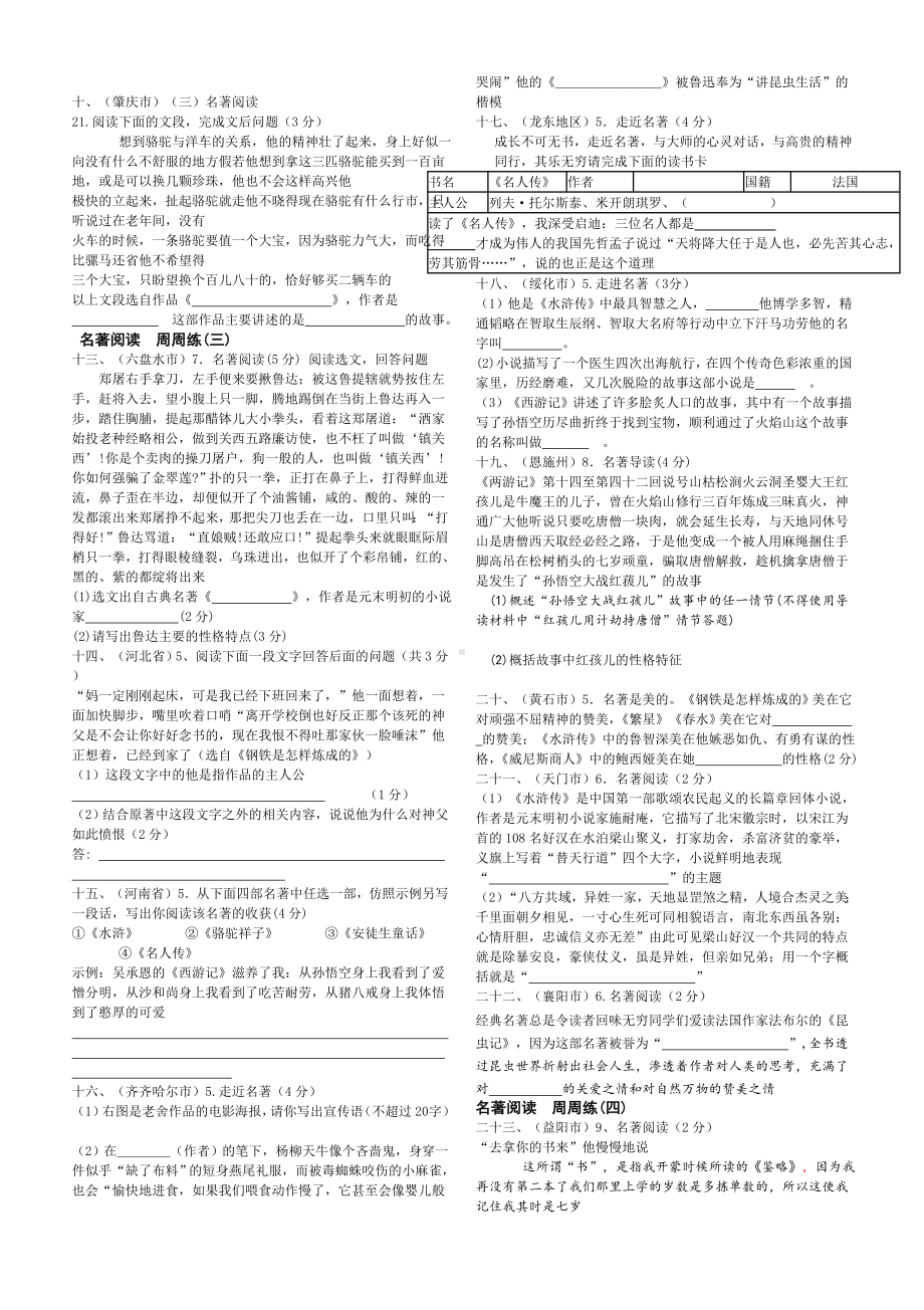 (完整版)初中语文中考名著阅读试题(含答案).doc_第2页