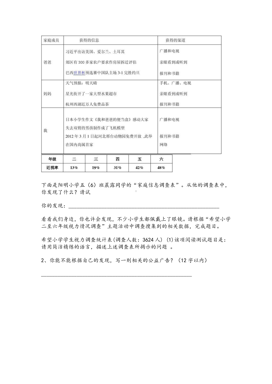 (完整版)小升初非连续性文本试题汇总.doc_第2页